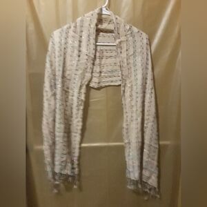 Elegant Cream and Silver Women's Scarf